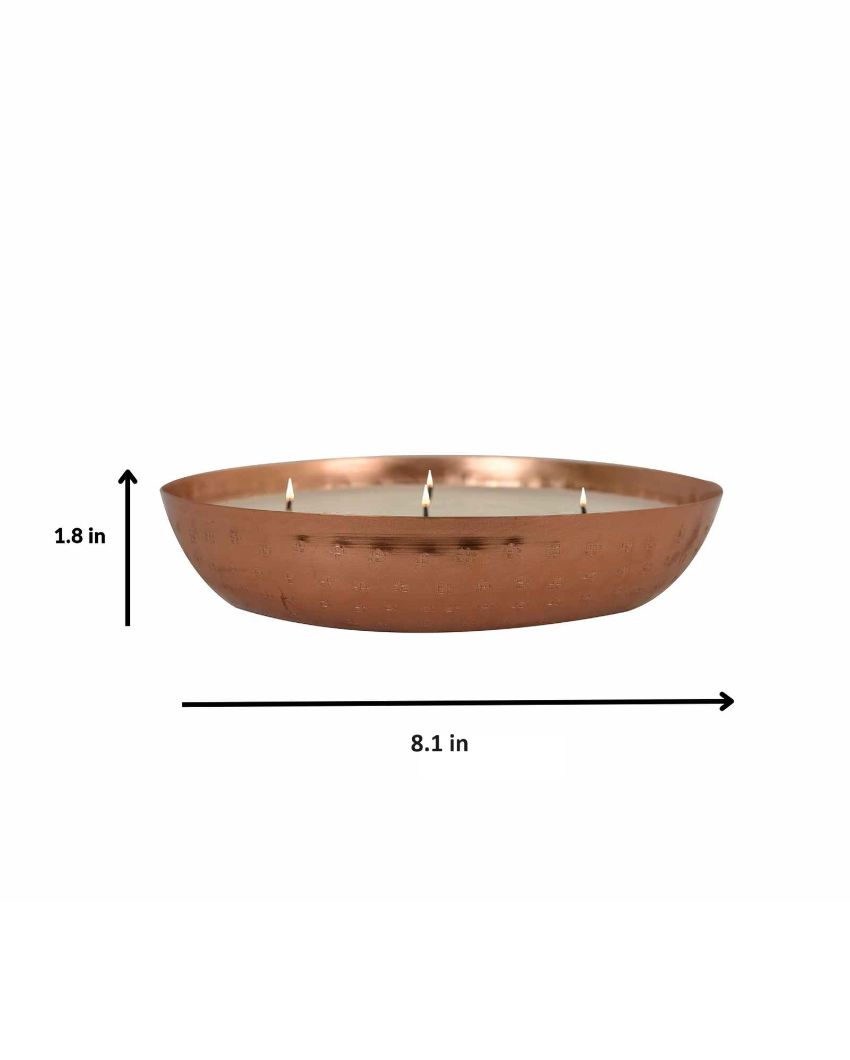 Roshni Scented Flavoured Wax Filled Metal Bowl Urli