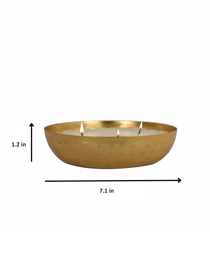 Roshni Scented Flavoured Wax Filled Metal Bowl Urli