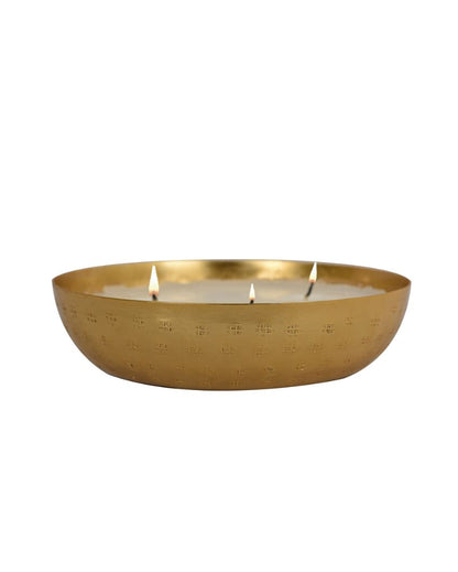 Roshni Scented Flavoured Wax Filled Metal Bowl Urli