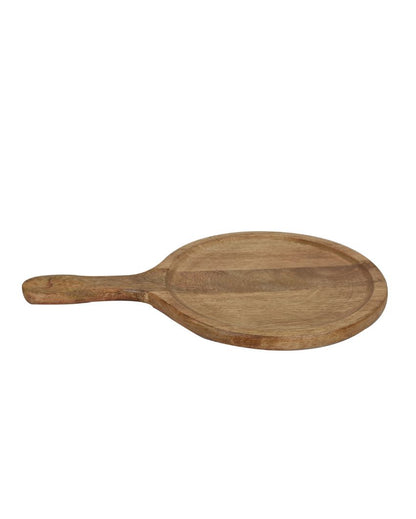 Aachman Wooden Round Platter with Handle | 17.5 Inches