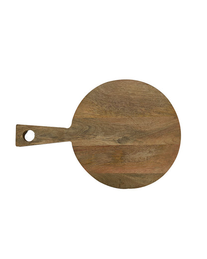 Aachman Wooden Round Wide Handle Platter | 15 Inches