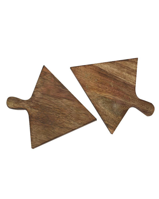 Aachman Pizza Slice Shaped Wood Platter | Set Of 2