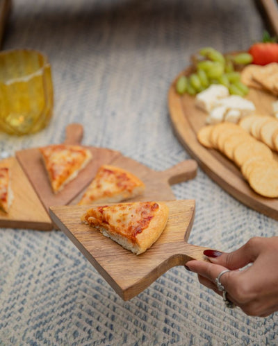 Aachman Pizza Slice Shaped Wood Platter | Set Of 2