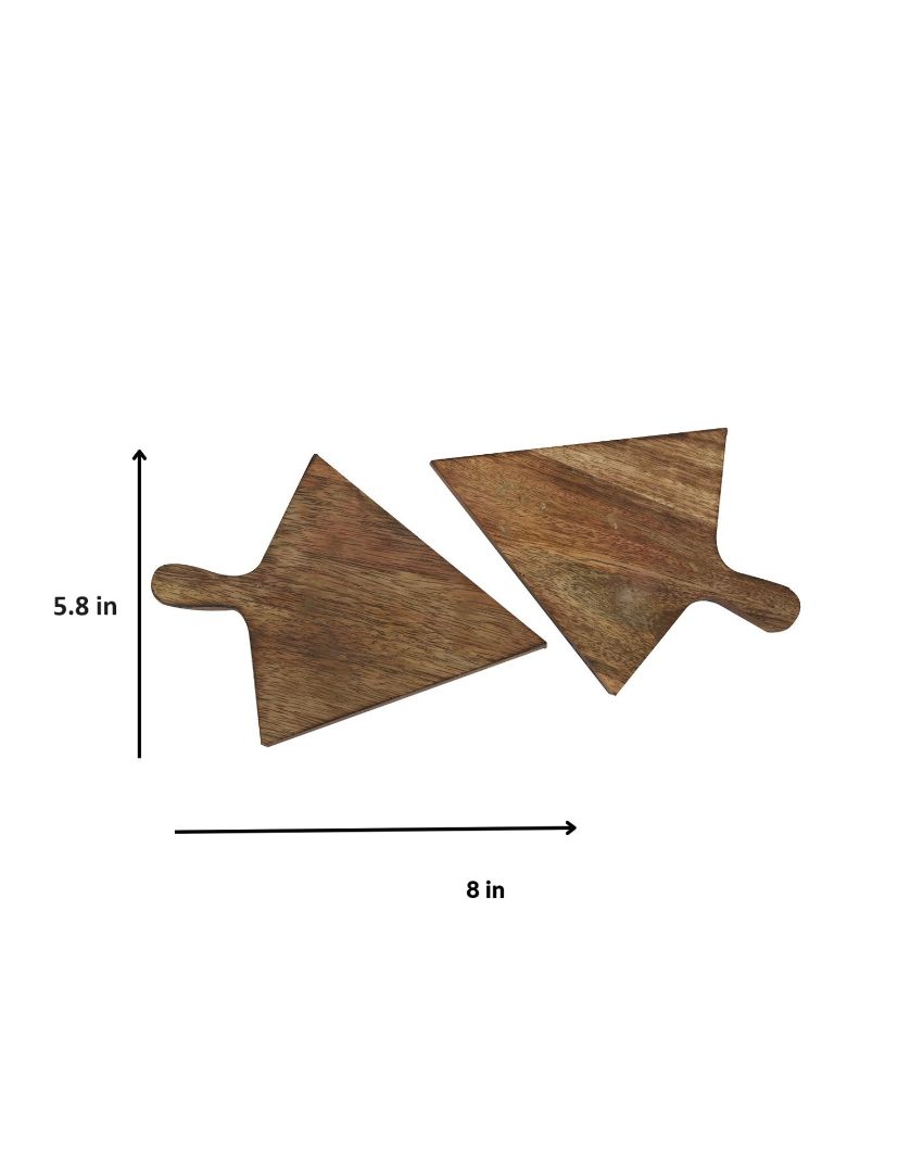 Aachman Pizza Slice Shaped Wood Platter | Set Of 2