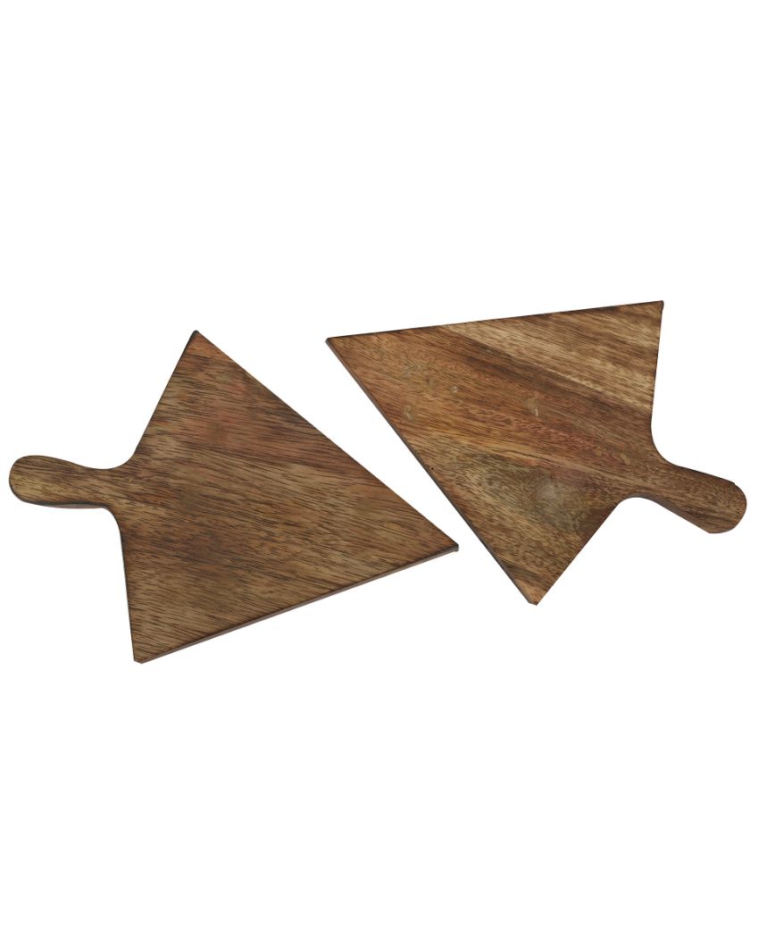 Aachman Pizza Slice Shaped Wood Platter | Set Of 2