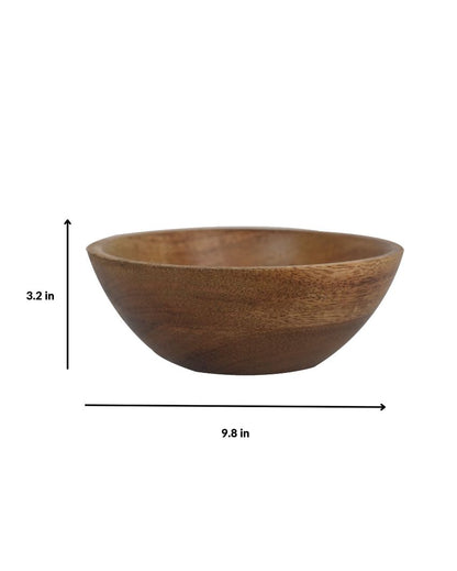 Aachman Snack Wooden Bowl | 10 Inches | 1L