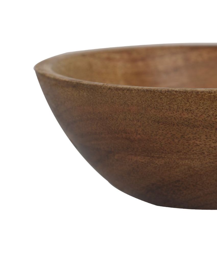 Aachman Snack Wooden Bowl | 10 Inches | 1L