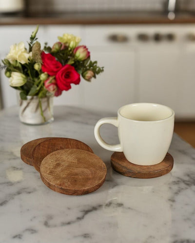 Aachman Wood Coasters | Set Of 4 | 4 inches