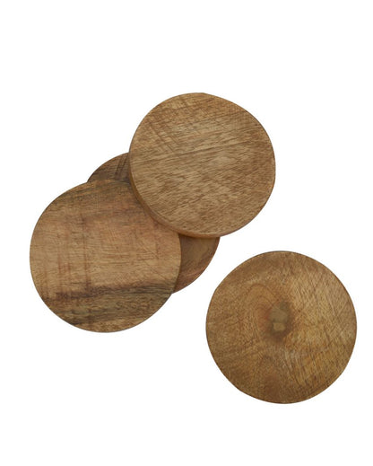 Aachman Wood Coasters | Set Of 4 | 4 inches