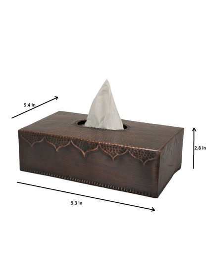 Antique Copper Finish Tissue Holder | 9 x 5 inches