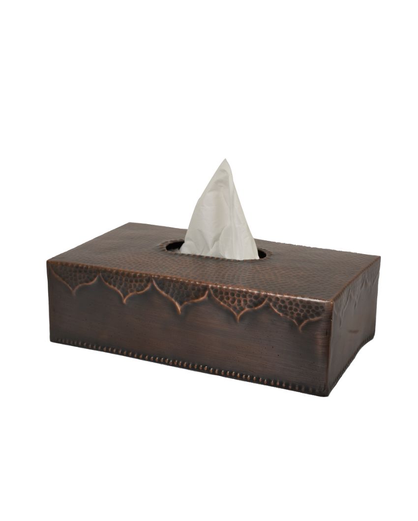 Antique Copper Finish Tissue Holder | 9 x 5 inches