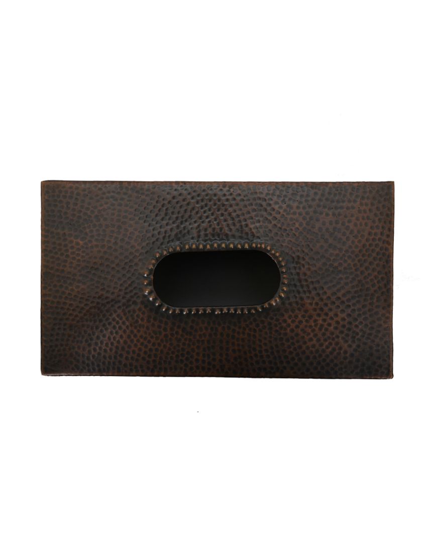 Antique Copper Finish Tissue Holder | 9 x 5 inches