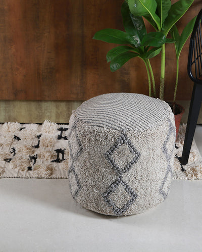 Cylindrical Ottoman Cotton Pouf