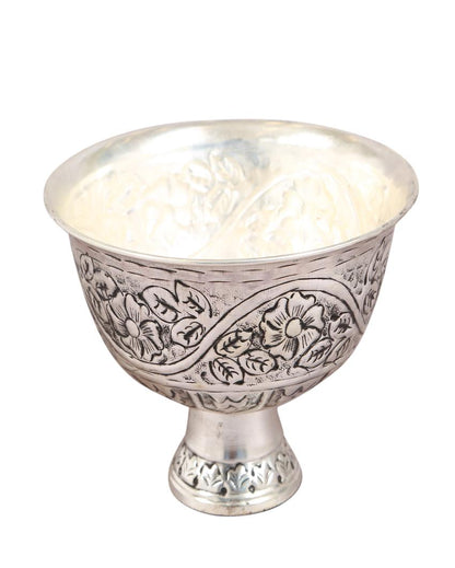 Azrou Silver Finish Bowl | 6 Inches | 1.5 L