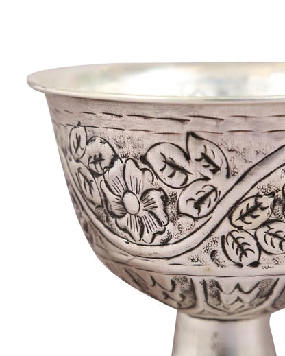 Azrou Silver Finish Bowl | 6 Inches | 1.5 L