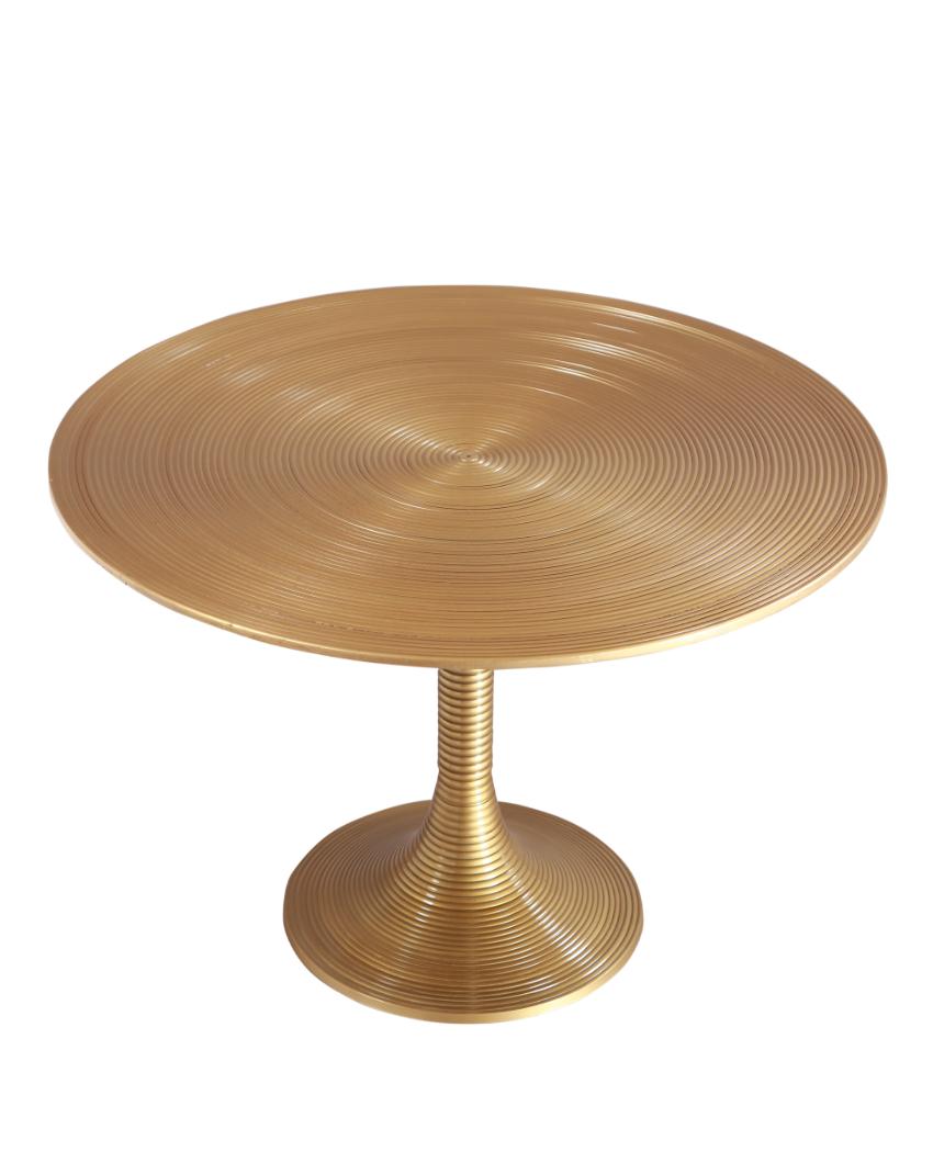 Antique Brass Aluminium Round Table | 15 Inches