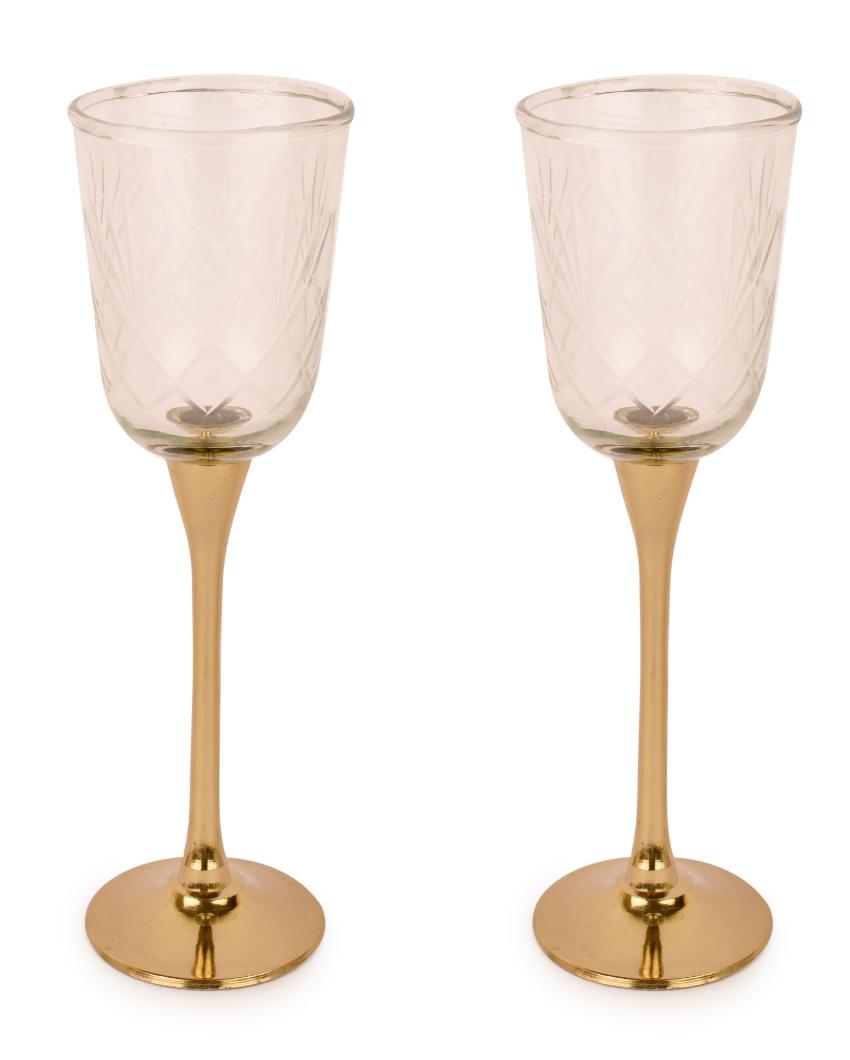 Posh Gold Finish Neer Jug with 2 Goblets