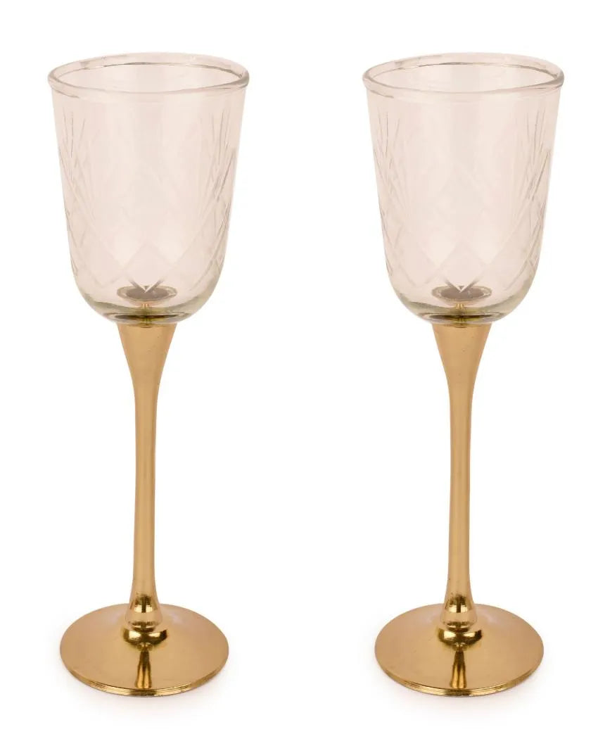 Classy Gold Finish Goblets | Set of 2