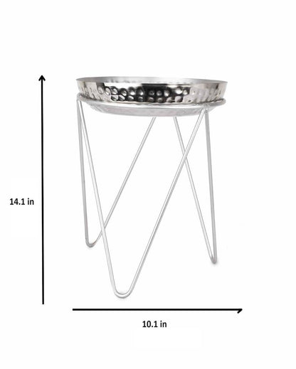 Nickel Finish Round Urli