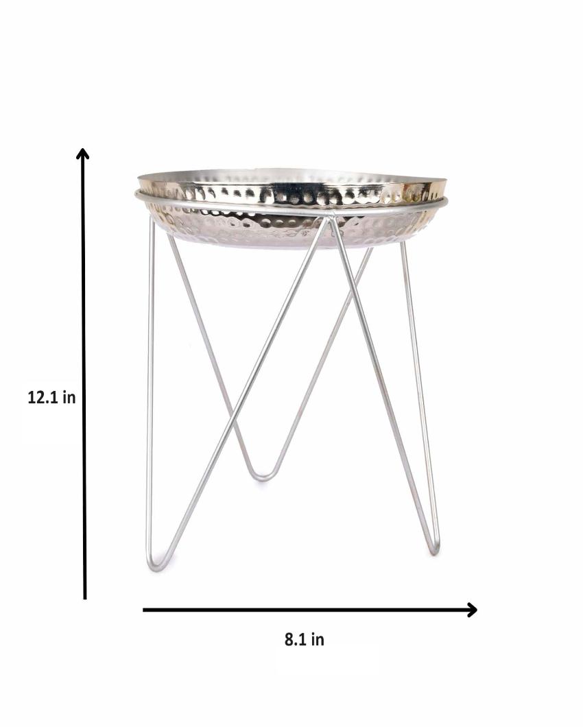 Nickel Finish Round Urli