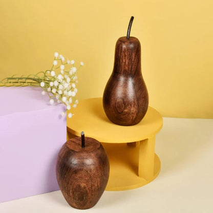 Achaman Mango Wood Pear & Apple Decorative | Set Of 2