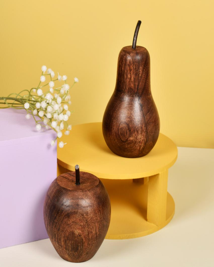 Achaman Mango Wood Pear & Apple Decorative | Set Of 2