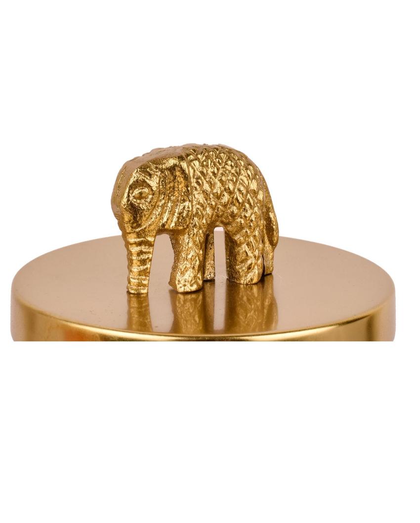 Elephant Jars Gold Finish | Set Of 2 | 650 ml