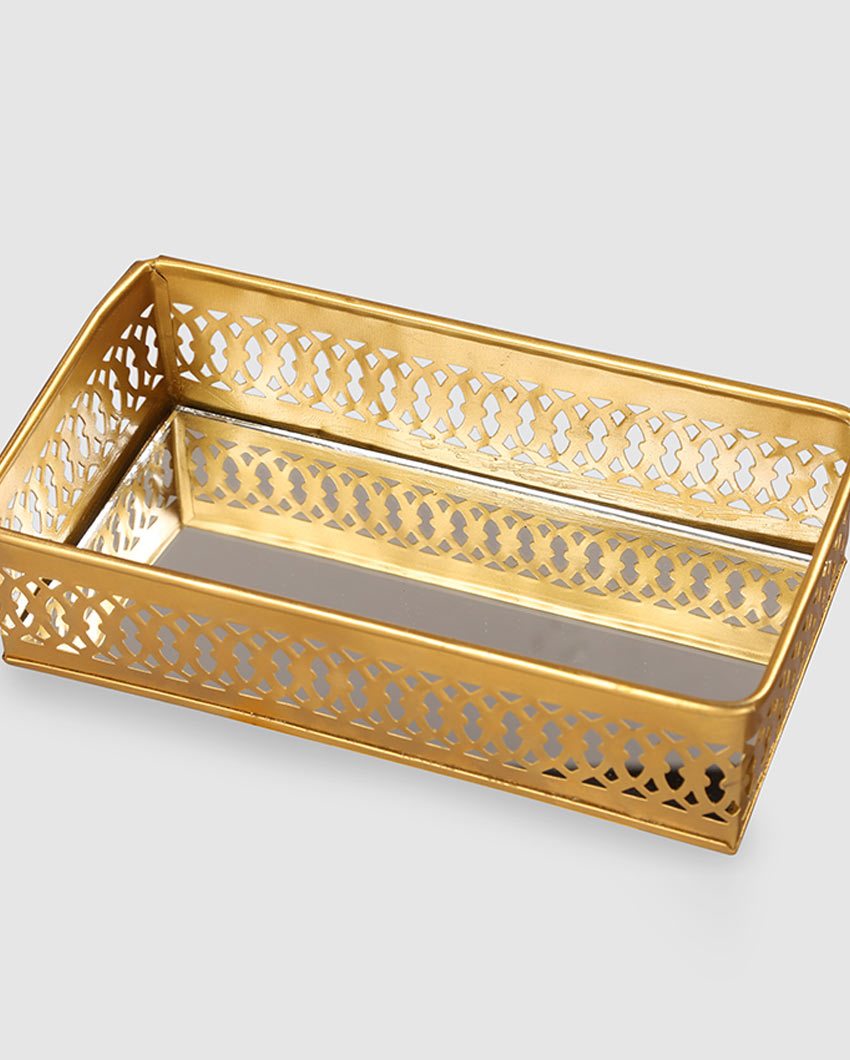 Beautifully Designed Iron Serving Tray | 8 x 5 x 2 inches