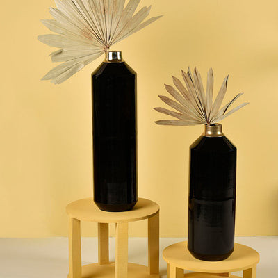 Rajni Black Metal Vases | Set Of 2