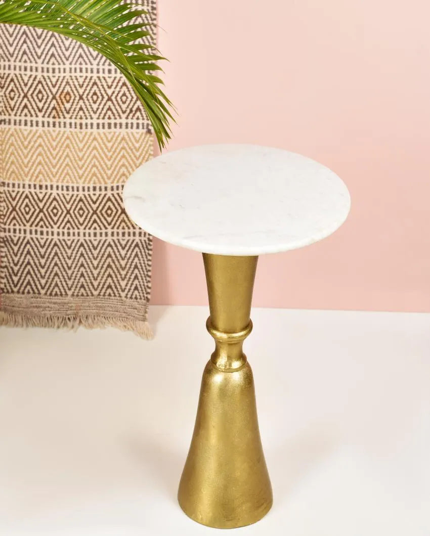 Hourglass Gold Finish Side Table  | 20 Inches