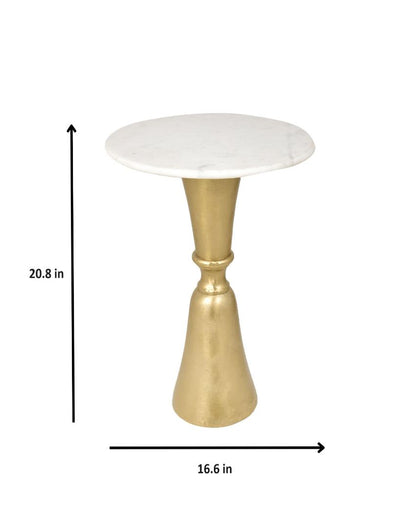 Hourglass Gold Finish Side Table  | 20 Inches