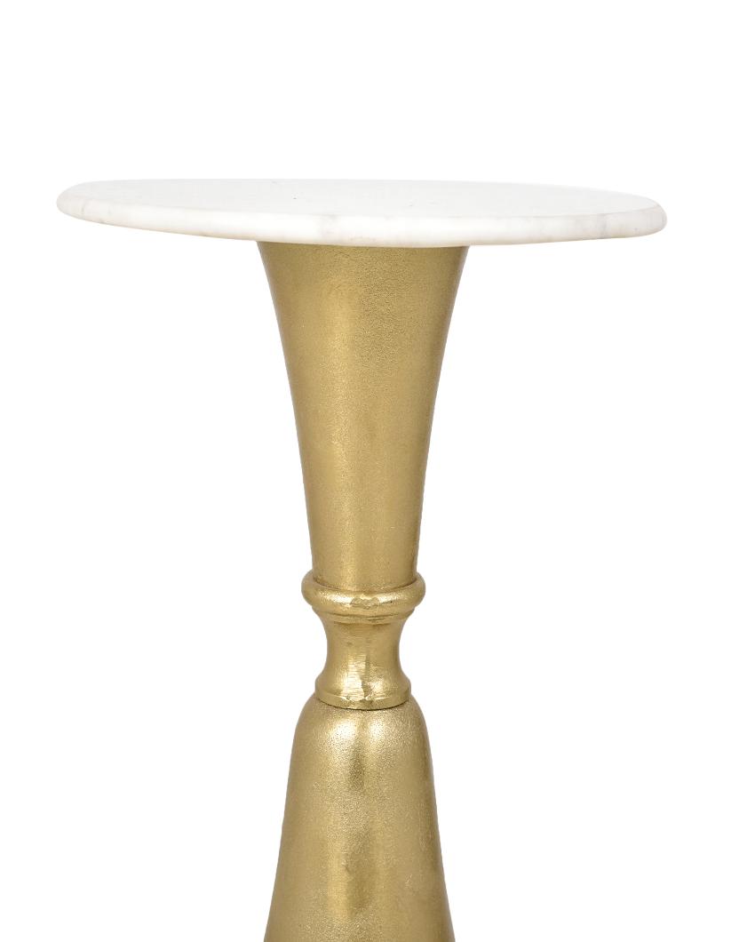 Hourglass Gold Finish Side Table  | 20 Inches