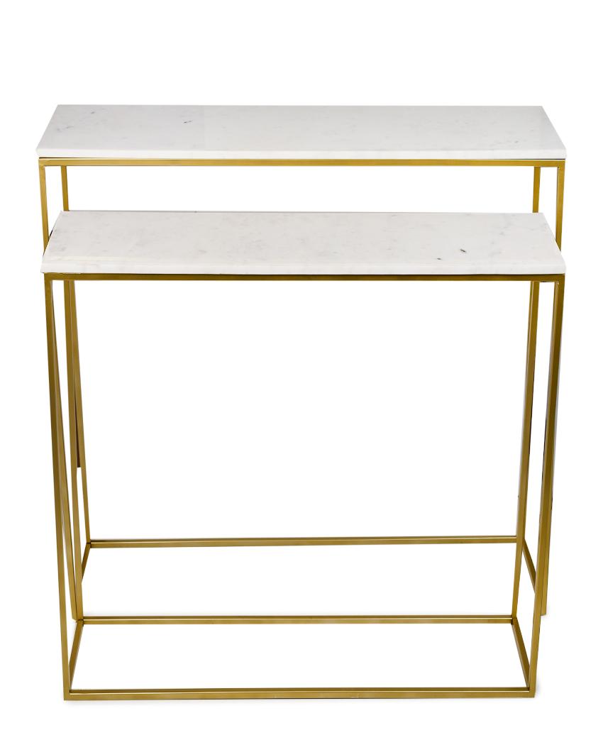 Nested Marble Top Console Table | Set Of 2