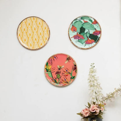 Decorative Wooden Wall Plates | Set Of 3 | 10 Inches