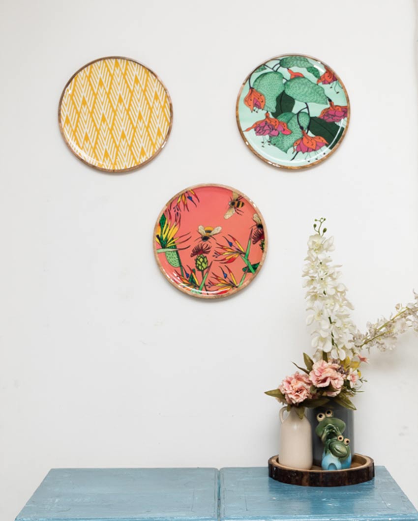 Wall Décor Wooden Plates | Set Of 3 | 12 Inches