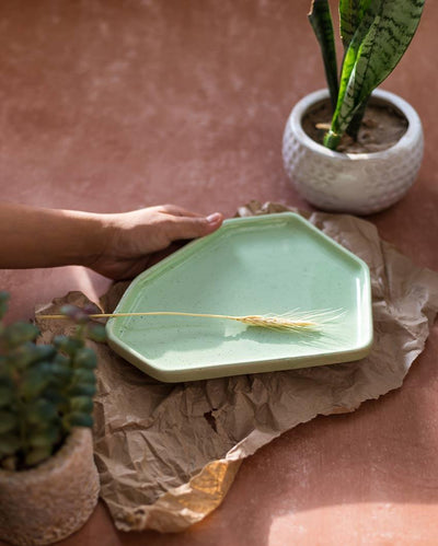 Limy Ceramic Platter | 9 x 6 inches