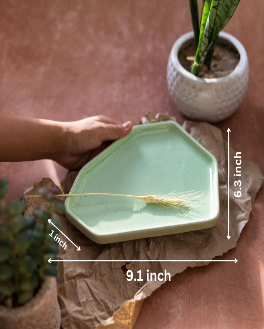 Limy Ceramic Platter | 9 x 6 inches