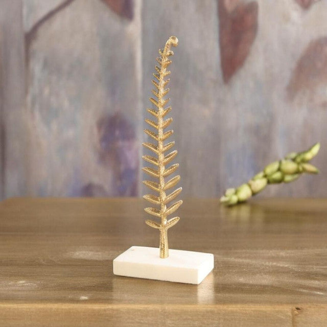 Fern Sculpture On Marble Base Decor Object | 4 x 2 inches