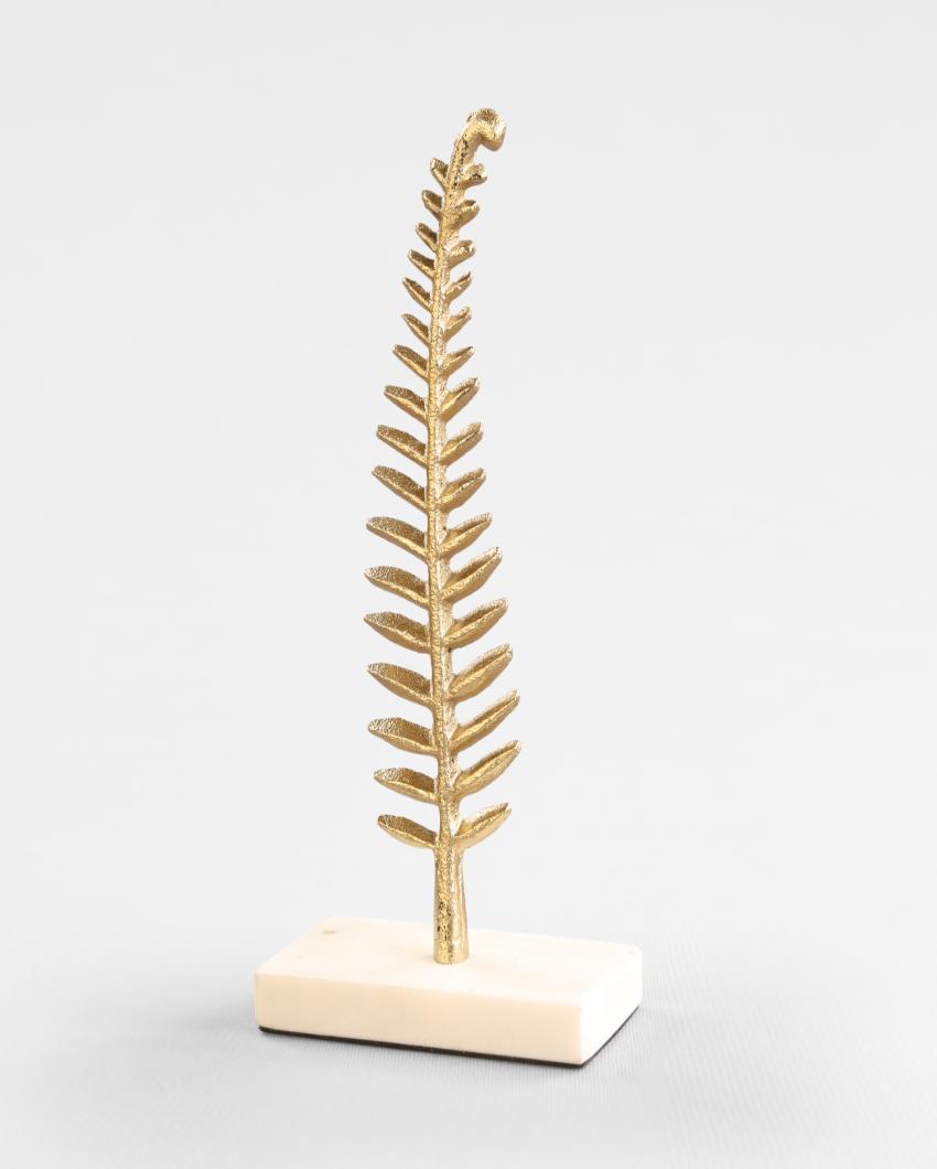 Fern Sculpture On Marble Base Showpiece | 4 x 2 inches