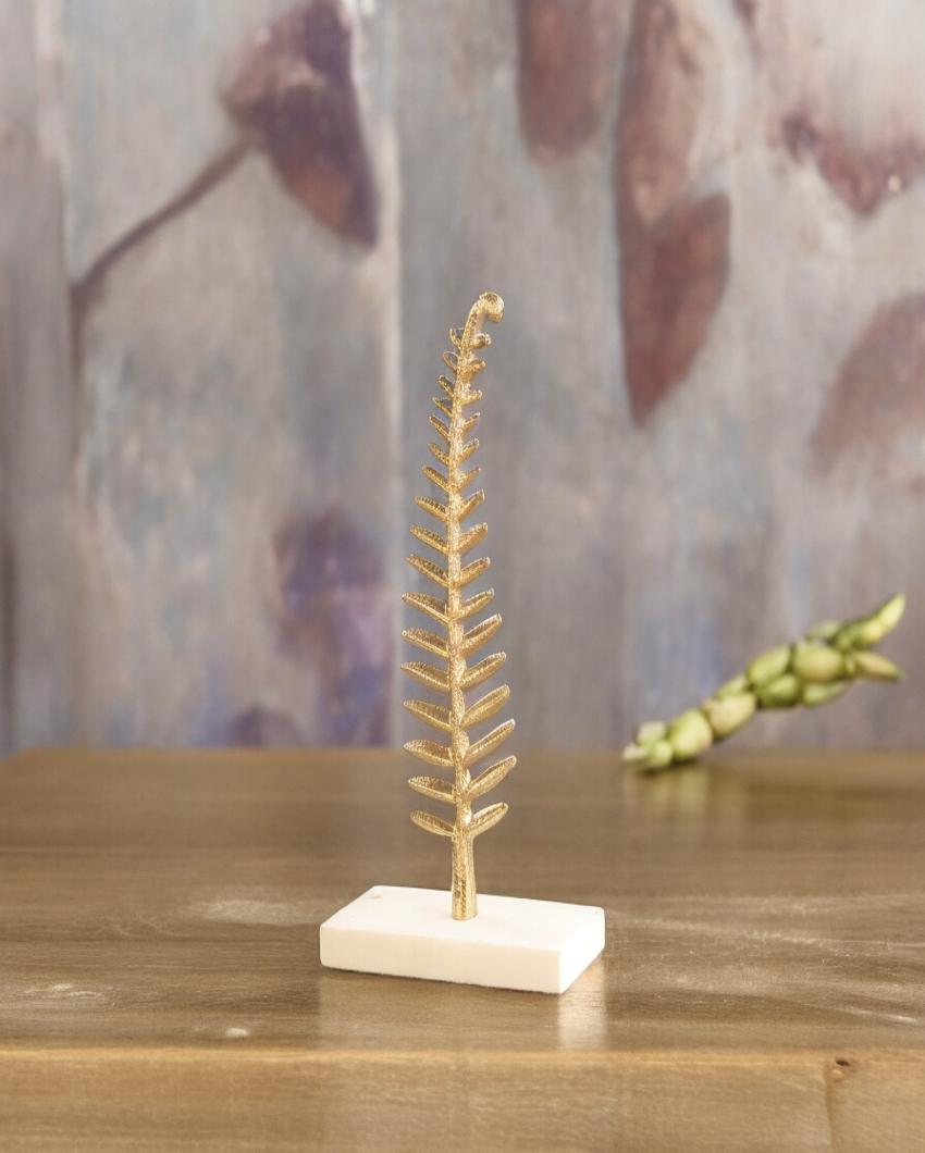 Fern Sculpture On Marble Base Showpiece | 4 x 2 inches
