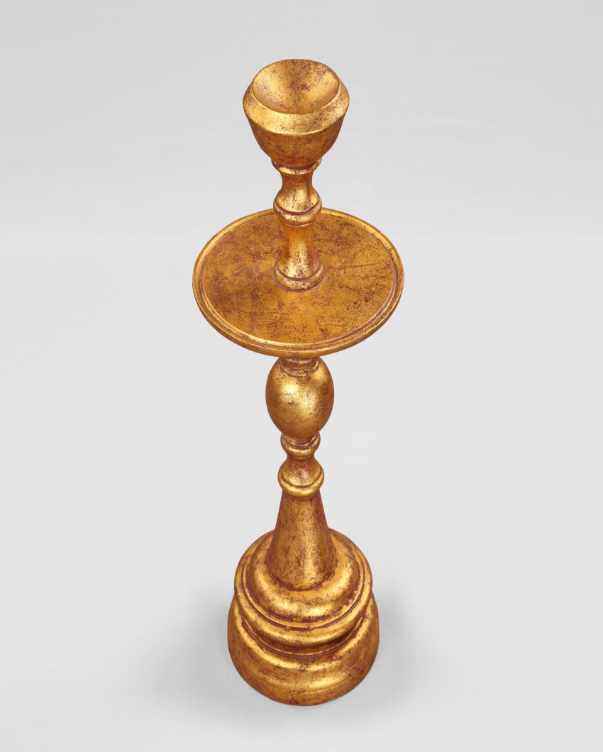Dhyaan Wooden Pillar Candle Holder | 22 inches