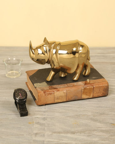 Rhino Aluminium Showpiece | 7 x 3 x 4 inches