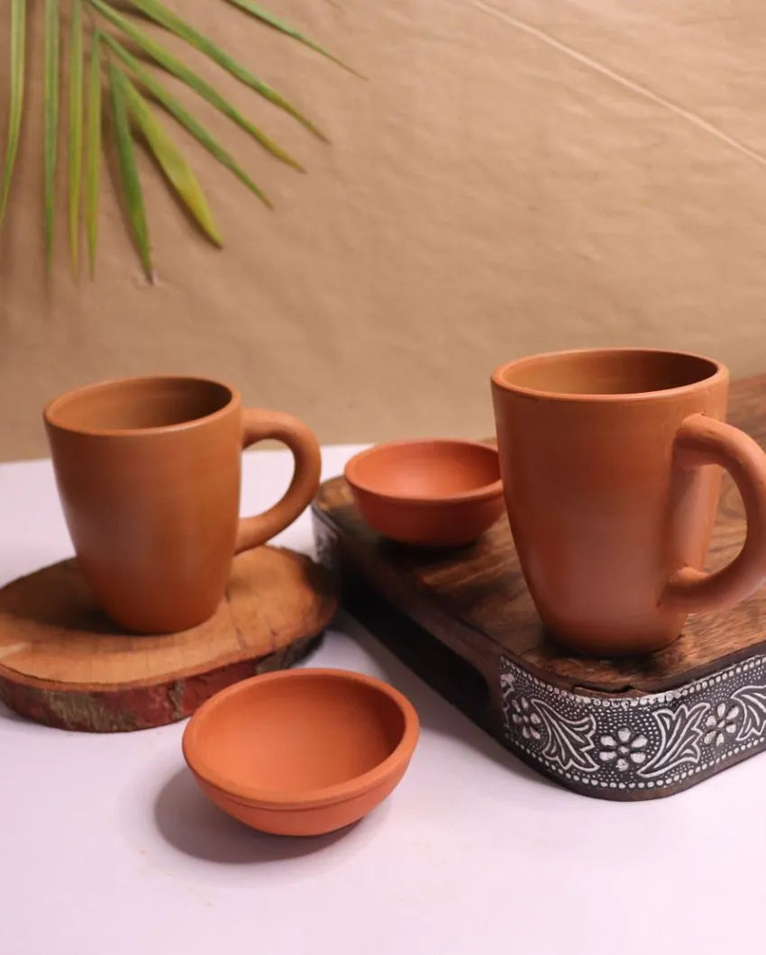 Brown Mugs & Bowls Set