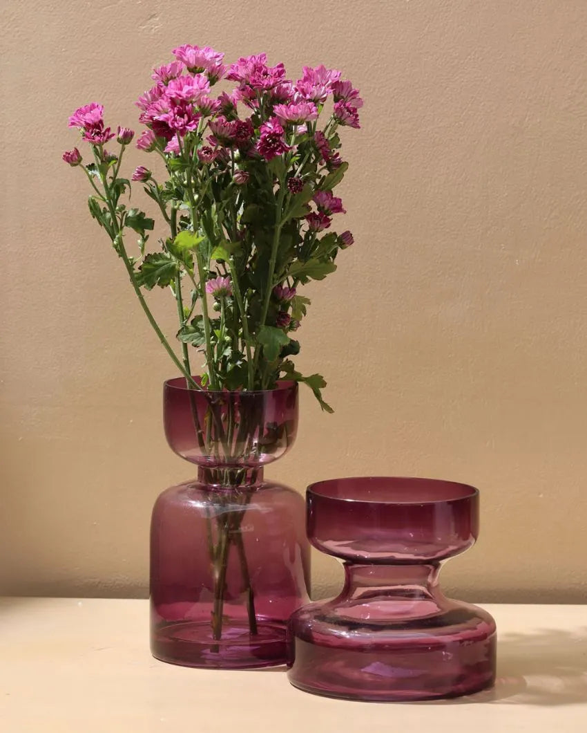 Lilac Colored Glass Vase Short (2 inch)