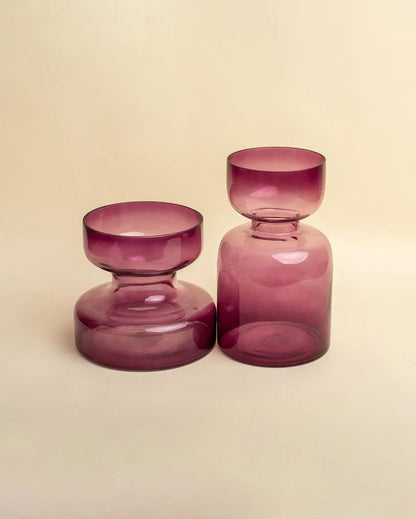 Lilac Colored Glass Vase Short (2 inch)