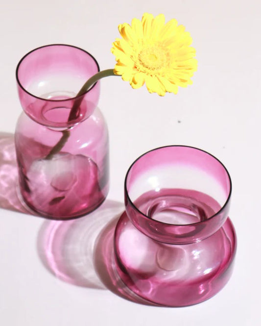 Lilac Colored Glass Vase Short (2 inch)