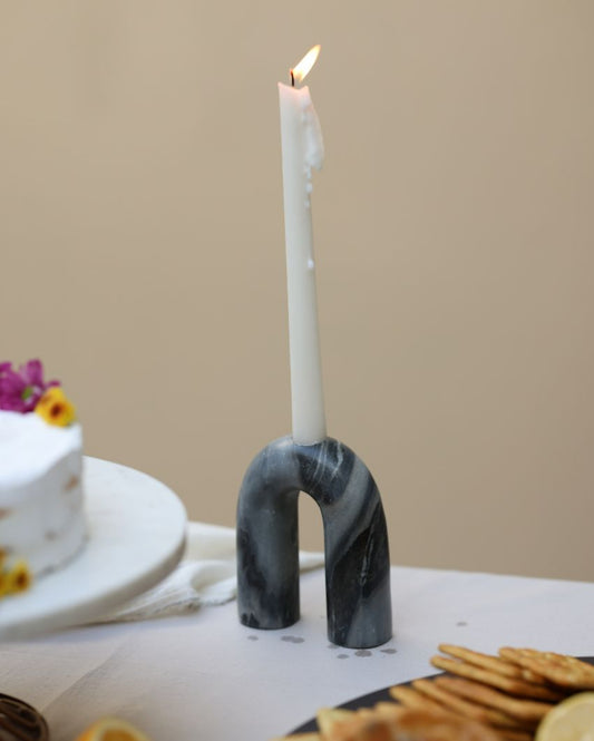 Grey Marble Candle Holder