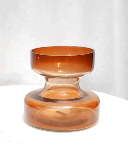 Haze Brown Glass Vase Short