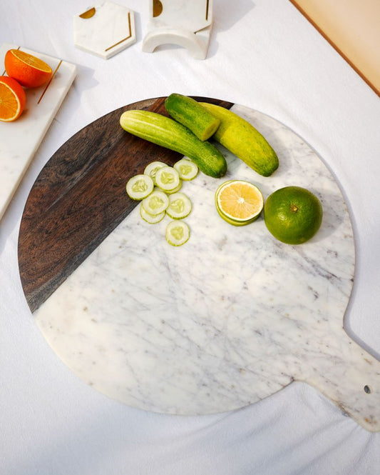 Marble And Wood Xl Platter