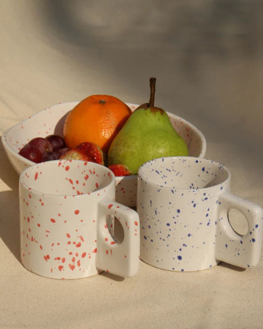 Speckled Coral Ceramic Cups | Set Of 2
